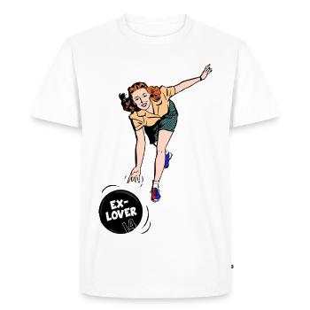 Ex-Lover Bowling – Style BD rétro - T-shirt Premium bio Homme - blanc - Devant - Nico (187cm)