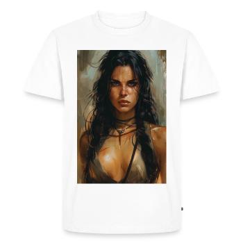 Poster Illustration Femme guerrière - T-shirt Premium bio Homme - blanc - Devant - Nico (187cm)