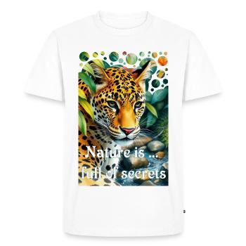 Léopard dans la jungle La nature regorge de secrets - T-shirt Premium bio Homme - blanc - Devant - Nico (187cm)