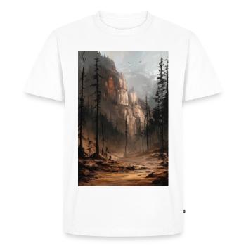 Mountain Landscape Illustration Poster - Men's Premium Organic T-Shirt - white - Front - Nico (187cm)