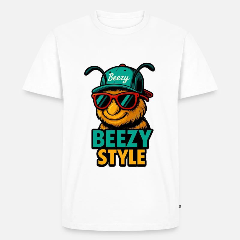 Beezy Style Biene Cap - Männer Premium Bio T-Shirt - Weiß
