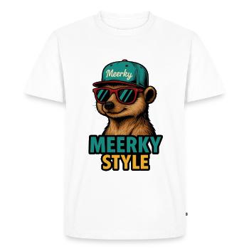 Meerky Style - T-shirt Premium bio Homme - blanc - Devant - Nico (187cm)