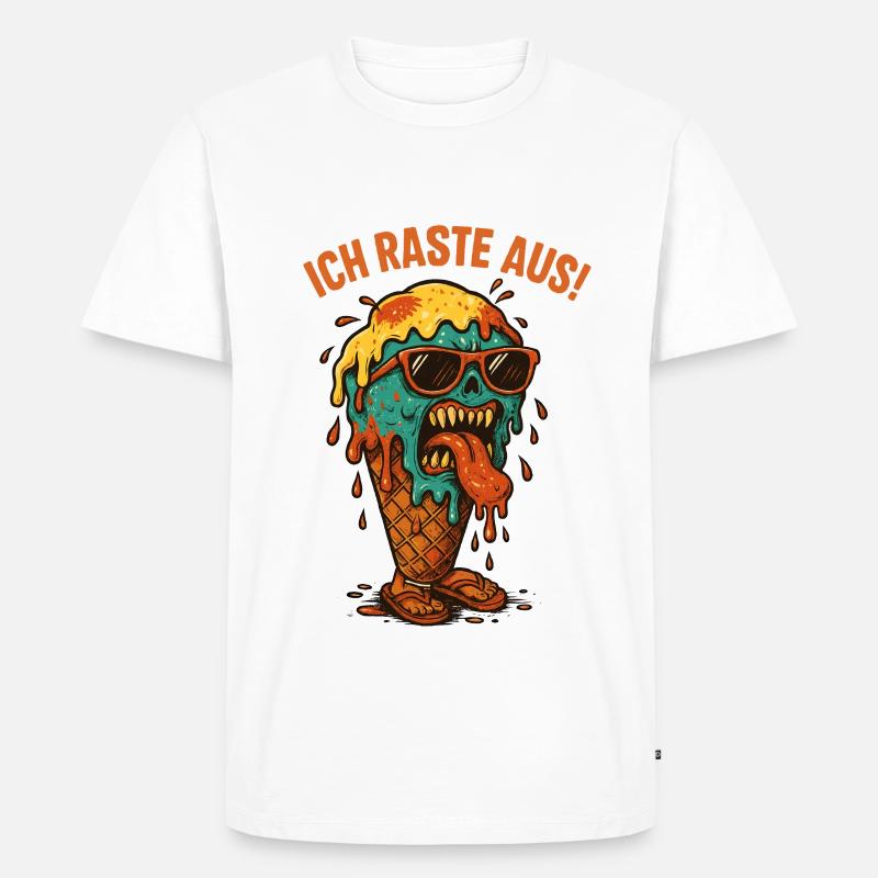 Schmelzendes Eisgesicht - Männer Premium Bio T-Shirt - Weiß