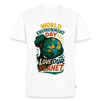 Arbre câlin de terre pour la Journée mondiale de l’environnement - T-shirt Premium bio Homme - blanc - Devant - Nico (187cm)
