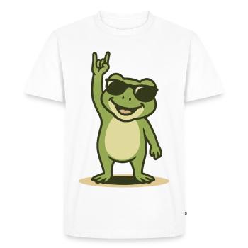 Rock’n’Ribbit - T-shirt Premium bio Homme - blanc - Devant - Nico (187cm)