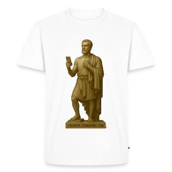 Maître philosophique du style en bois - T-shirt Premium bio Homme - blanc - Devant - Nico (187cm)