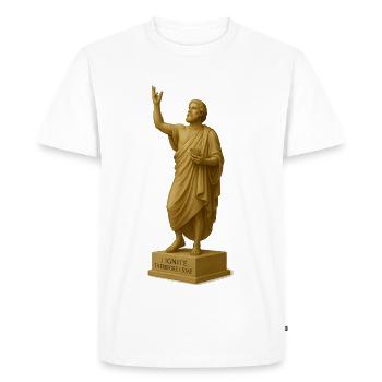 Sculpture religieuse avec message - T-shirt Premium bio Homme - blanc - Devant - Nico (187cm)