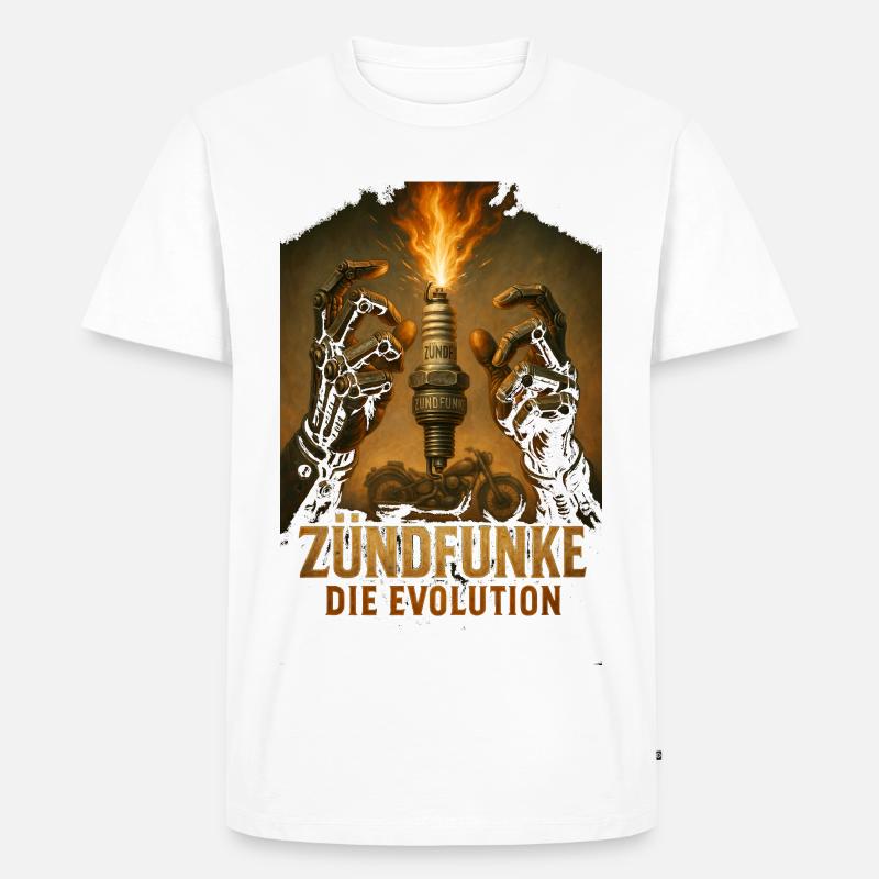 ZÜNDFUNKE – Die Evolution - Männer Premium Bio T-Shirt - Weiß