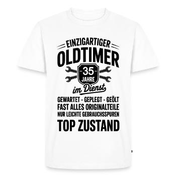 35 ans de service des employés - T-shirt Premium bio Homme - blanc - Devant - Nico (187cm)