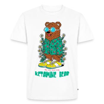 Ketamine Bear - Men's Premium Organic T-Shirt - white - Front - Nico (187cm)