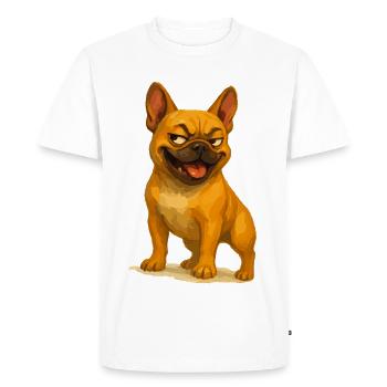 Vilain bouledogue dessin animé sourire - T-shirt Premium bio Homme - blanc - Devant - Nico (187cm)