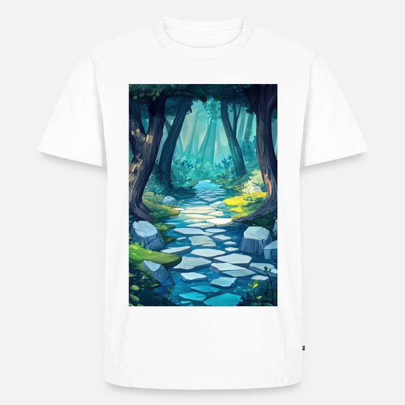 Illustration einer Waldlandschaft - Männer Premium Bio T-Shirt - Weiß