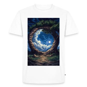 Illustration of a fantasy landscape - Men's Premium Organic T-Shirt - white - Front - Nico (187cm)