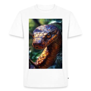 Illustration of a snake - Men's Premium Organic T-Shirt - white - Front - Nico (187cm)