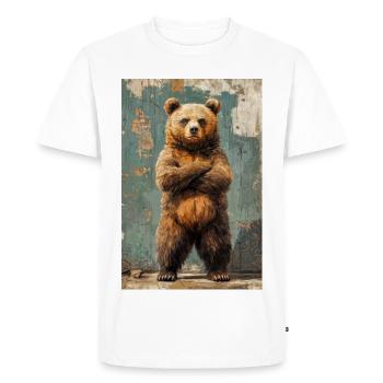 Illustration of a bear - Men's Premium Organic T-Shirt - white - Front - Nico (187cm)