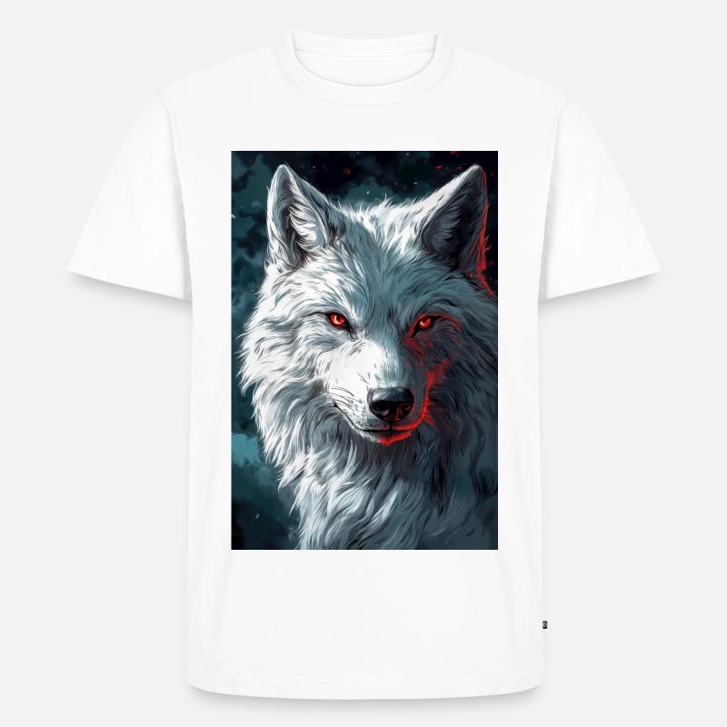 Illustration eines Wolfes - Männer Premium Bio T-Shirt - Weiß