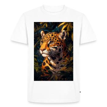 Illustration of a jaguar - T-shirt Premium bio Homme - blanc - Devant - Nico (187cm)