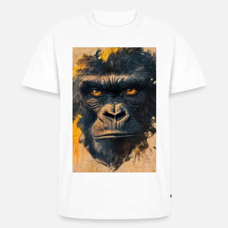 Illustration eines Gorillas - Männer Premium Bio T-Shirt - Weiß