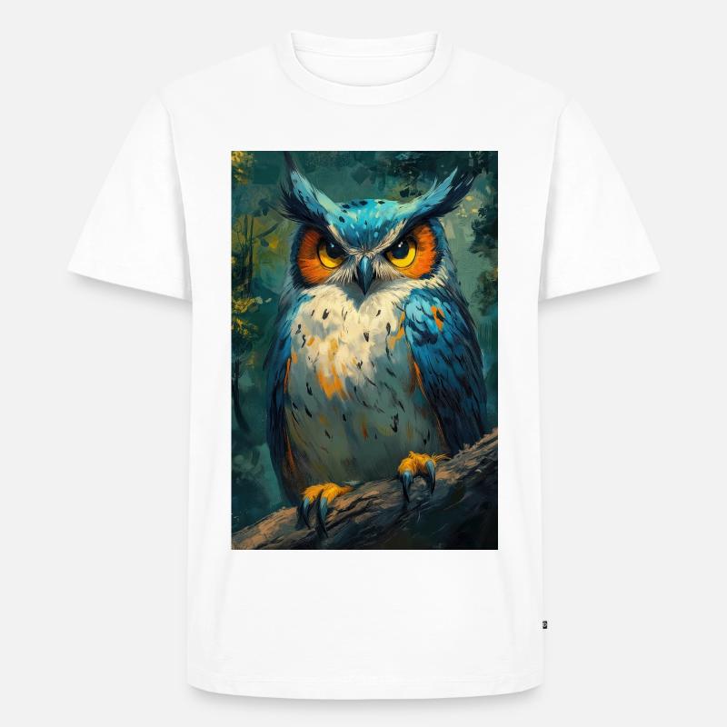 Illustration einer Eule - Männer Premium Bio T-Shirt - Weiß
