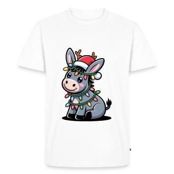 Âne Elfe Noël - T-shirt Premium bio Homme - blanc - Devant - Nico (187cm)