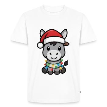 Âne Elf Noël Drôle Cadeaux de Noël - T-shirt Premium bio Homme - blanc - Devant - Nico (187cm)