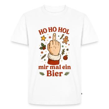 Ho Ho Get me a beer Christmas - Men's Premium Organic T-Shirt - white - Front - Nico (187cm)