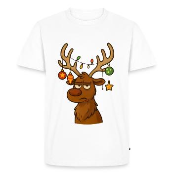 Renne Noël Rudolf - T-shirt Premium bio Homme - blanc - Devant - Nico (187cm)