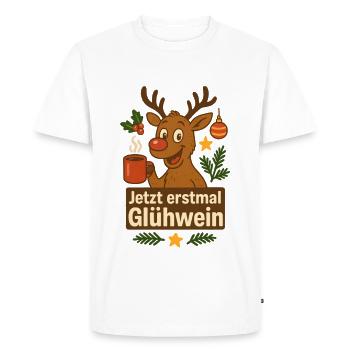 Funny mulled wine reindeer - Men's Premium Organic T-Shirt - white - Front - Nico (187cm)