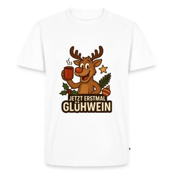 Mulled Wine Fan Reindeer - Men's Premium Organic T-Shirt - white - Front - Nico (187cm)