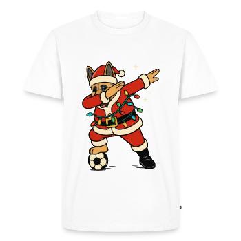 Football de football du Père Noël Shepherd - T-shirt Premium bio Homme - blanc - Devant - Nico (187cm)