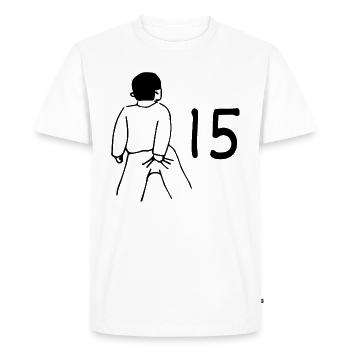 15e anniversaire - 15 ans - T-shirt Premium bio Homme - blanc - Devant - Nico (187cm)
