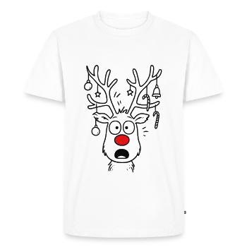 Deer Rudolph Merry Christmas sweet - Men's Premium Organic T-Shirt - white - Front - Nico (187cm)