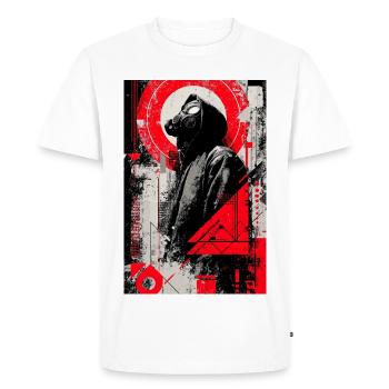 Masque à gaz de style géométrique - T-shirt Premium bio Homme - blanc - Devant - Nico (187cm)