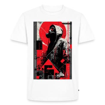 Le masque à gaz dans la dystopie du graffiti - T-shirt Premium bio Homme - blanc - Devant - Nico (187cm)