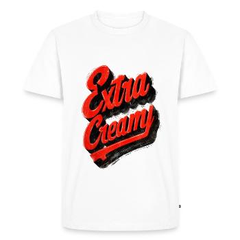 Lettrage rétro extra crémeux - T-shirt Premium bio Homme - blanc - Devant - Nico (187cm)