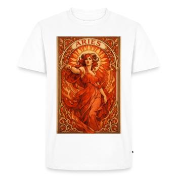 Aries Fire Star in Art Nouveau Style - Men's Premium Organic T-Shirt - white - Front - Nico (187cm)