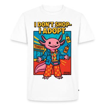 Je ne fais pas de shopping, j’adopte Alien - T-shirt Premium bio Homme - blanc - Devant - Nico (187cm)