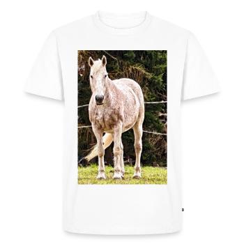 Affiche de portrait de cheval Apple - T-shirt Premium bio Homme - blanc - Devant - Nico (187cm)