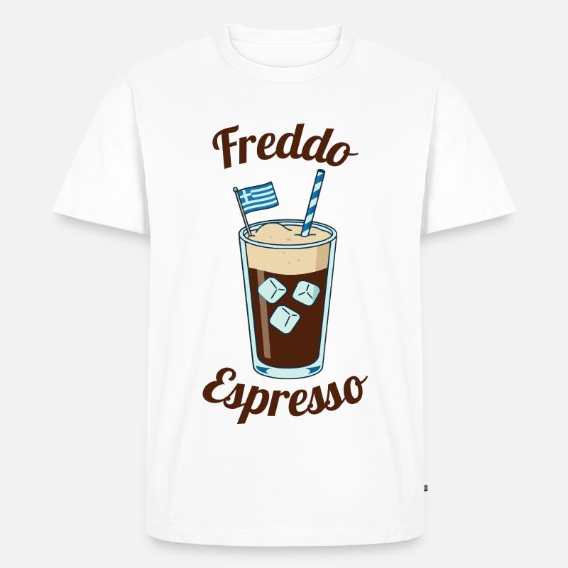 Freddo Espresso Eiskaffe Griechenland - Männer Premium Bio T-Shirt - Weiß