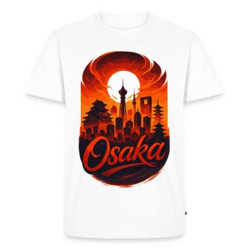 Osaka Skyline – Epic Japan Art & Style - Men's Premium Organic T-Shirt - white - Front - Nico (187cm)