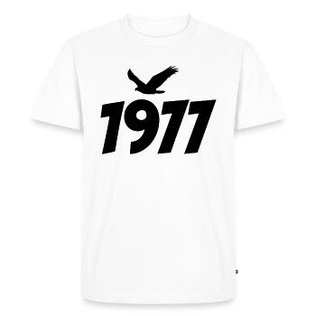 Graphique vintage d’aigle vintage 1977 - T-shirt Premium bio Homme - blanc - Devant - Nico (187cm)