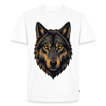 Loup Alpha - T-shirt Premium bio Homme - blanc - Devant - Nico (187cm)