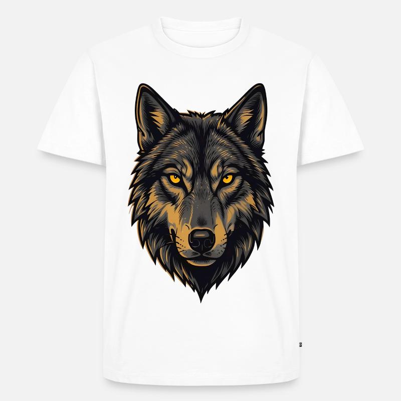 Alphawolf - Männer Premium Bio T-Shirt - Weiß