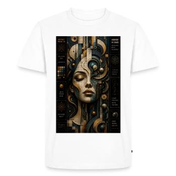 Geometric face in steampunk mosaic - Men's Premium Organic T-Shirt - white - Front - Nico (187cm)