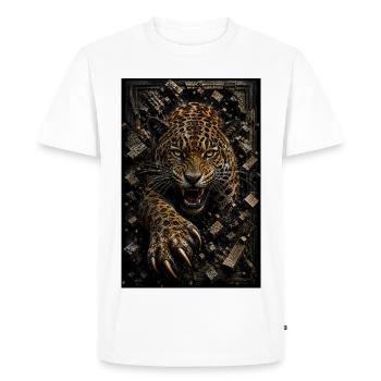 Léopard en furie parmi les blocs - T-shirt Premium bio Homme - blanc - Devant - Nico (187cm)