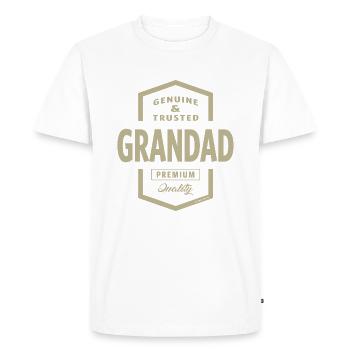 Grandad Genuine - Men's Premium Organic T-Shirt - white - Front - Nico (187cm)