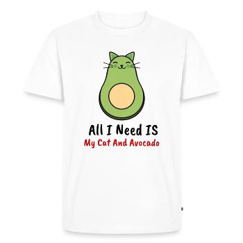 Avocado Avocato Cats Gift Cat Lover - Men's Premium Organic T-Shirt - white - Front - Nico (187cm)