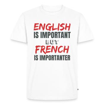 Professeur de français Frenchman France Idée cadeau - T-shirt Premium bio Homme - blanc - Devant - Nico (187cm)