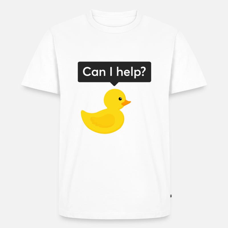 Programmer rubber duck debugging - Men's Premium Organic T-Shirt - white