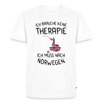 Norvège pêche cadeau de morue drapeau norvégien - T-shirt Premium bio Homme - blanc - Devant - Nico (187cm)
